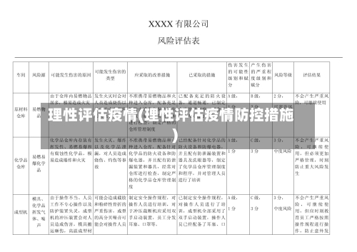 理性评估疫情(理性评估疫情防控措施)