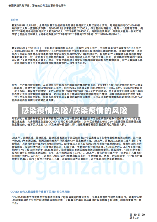 感染疫情风险/感染疫情的风险-第2张图片