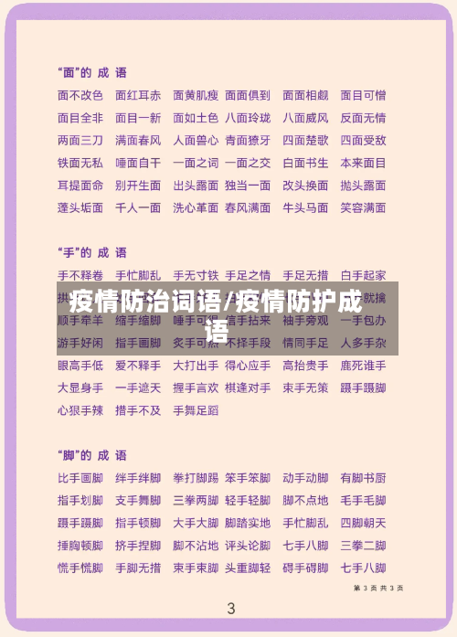 疫情防治词语/疫情防护成语