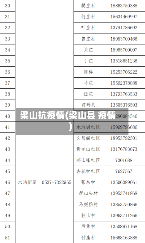 梁山抗疫情(梁山县 疫情)
